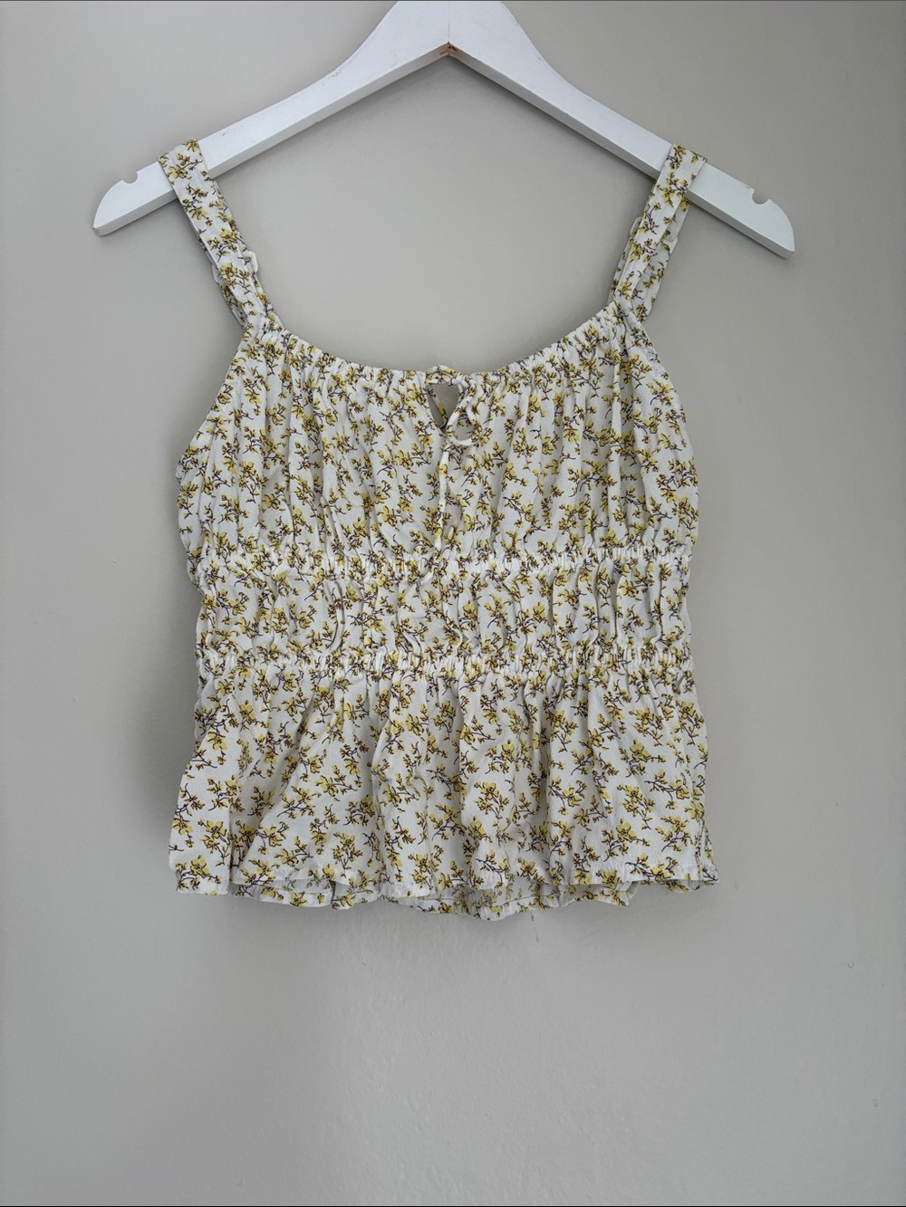 Levi's White Tank with Yellow Floral Print